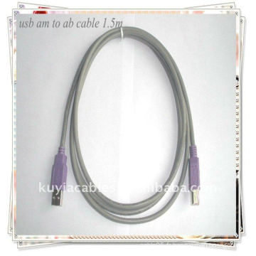 Câble USB gris de haute qualité 2.0 AM TO BM Cable USB Câble d&#39;imprimante 1.5M